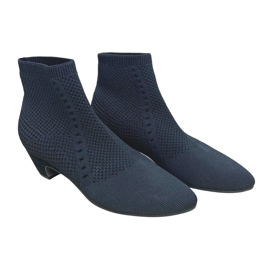 Eileen Fisher Purl stretch-knit sock bootie Black Size 5 quiet luxury minimalist